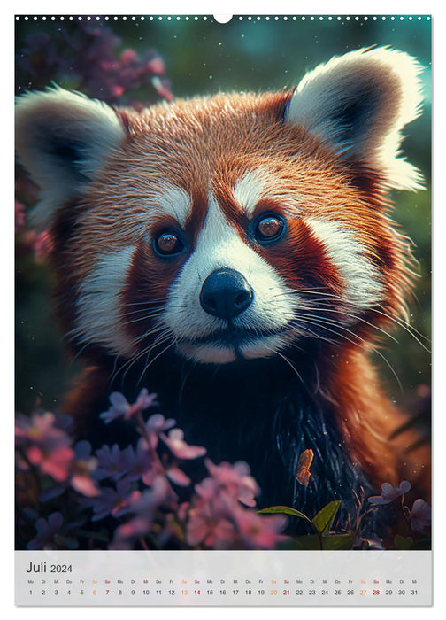 Panda roux drôle (Calendrier mural CALVENDO Premium 2024) 