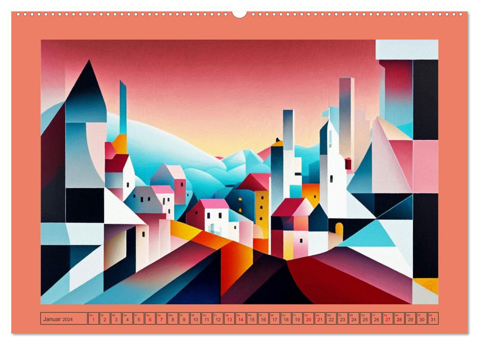 Cubiste coloré (Calendrier mural CALVENDO Premium 2024) 