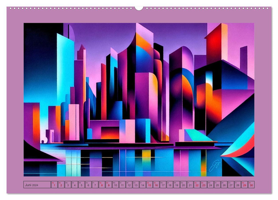 Kunterbunt kubistisch (CALVENDO Premium Wandkalender 2024)