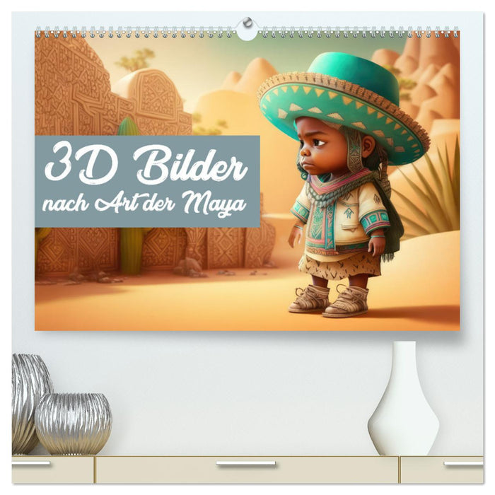 3D Bilder nach Art der Maya (CALVENDO Premium Wandkalender 2024)