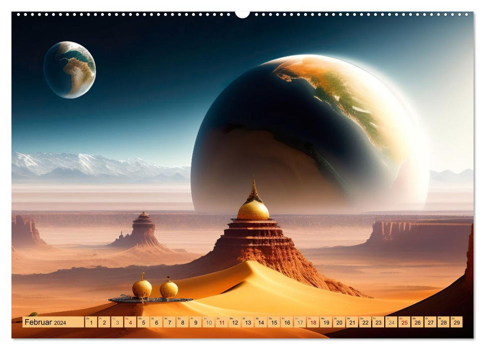 Le désert - toile de fond de fantaisie (Calvendo Premium Wall Calendar 2024) 