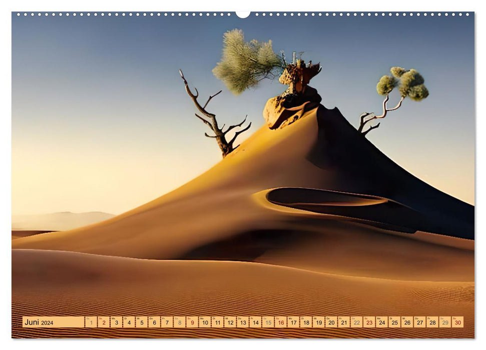 Le désert - toile de fond de fantaisie (Calvendo Premium Wall Calendar 2024) 
