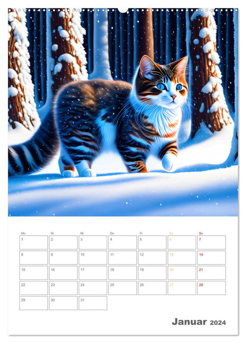 Chiens et chats adorables (Calendrier mural CALVENDO Premium 2024) 