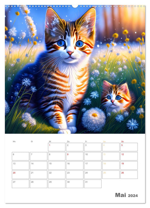 Chiens et chats adorables (Calendrier mural CALVENDO Premium 2024) 