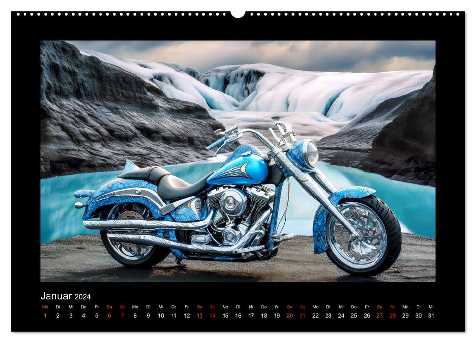 Fantasie Custom Bikes - Eine Hommage rund um den Globus (CALVENDO Wandkalender 2024)
