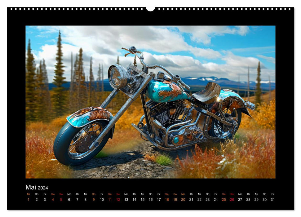 Fantasie Custom Bikes - Eine Hommage rund um den Globus (CALVENDO Premium Wandkalender 2024)
