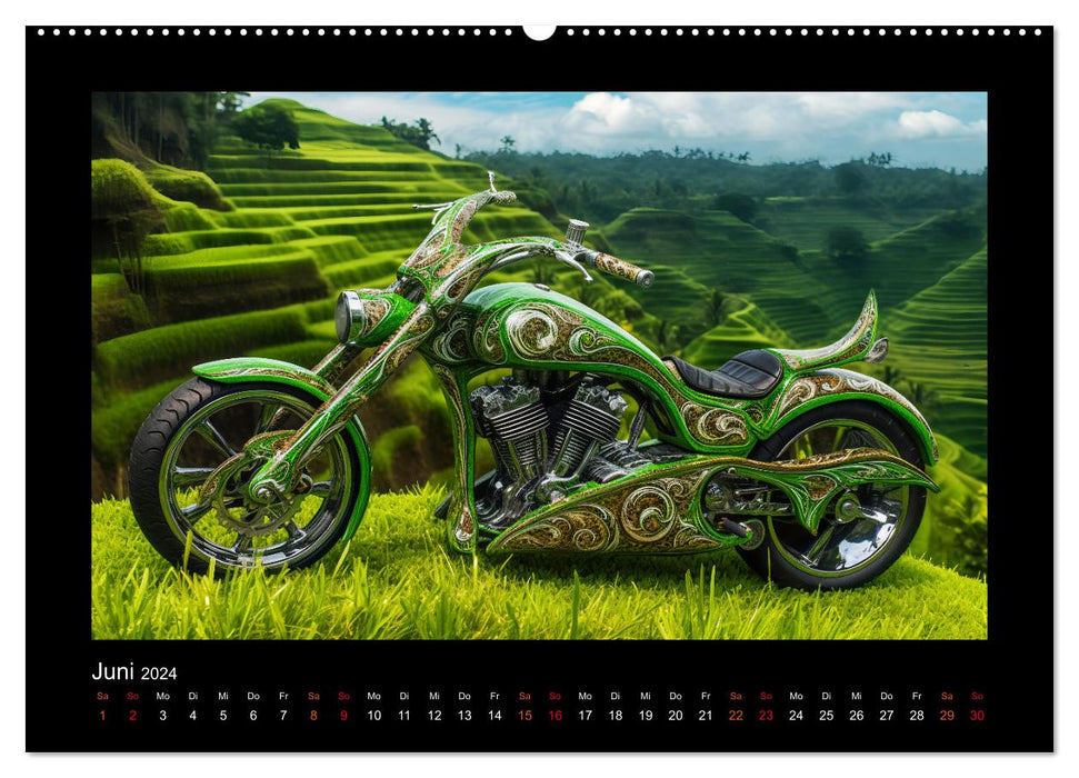 Fantasie Custom Bikes - Eine Hommage rund um den Globus (CALVENDO Premium Wandkalender 2024)