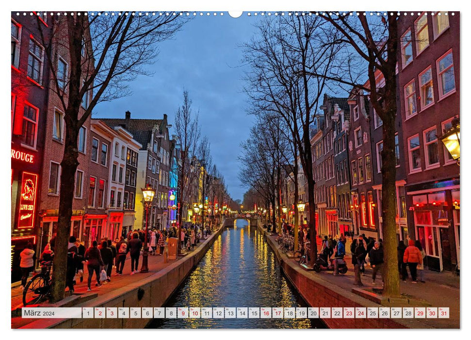 Amsterdam de jour et de nuit (calendrier mural CALVENDO 2024) 