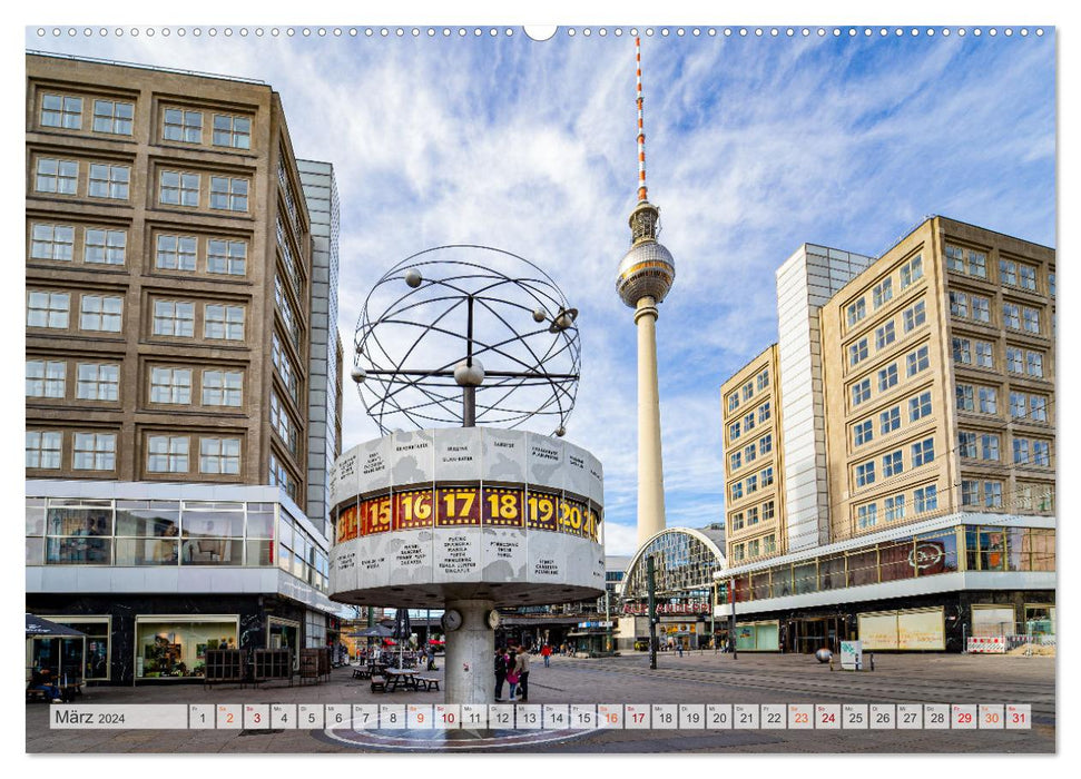 Promenade dans la ville de Berlin (Calendrier mural CALVENDO Premium 2024) 