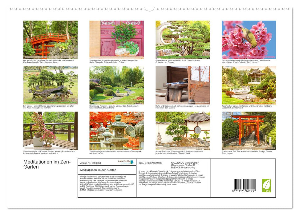 Meditationen im Zen-Garten (CALVENDO Premium Wandkalender 2024)