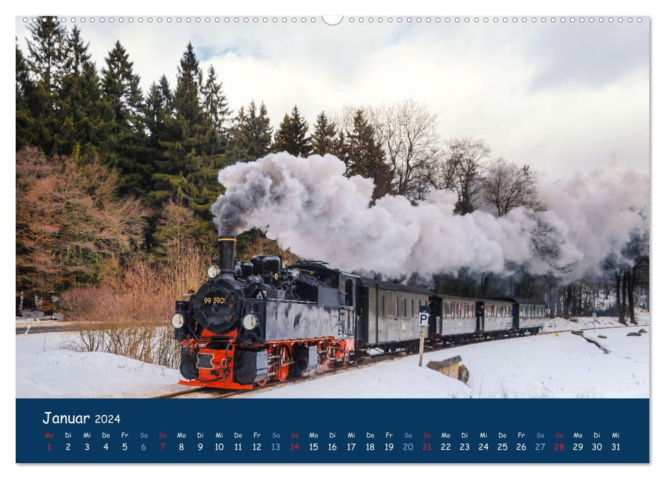 Unter Dampf im Osten (CALVENDO Premium Wandkalender 2024)