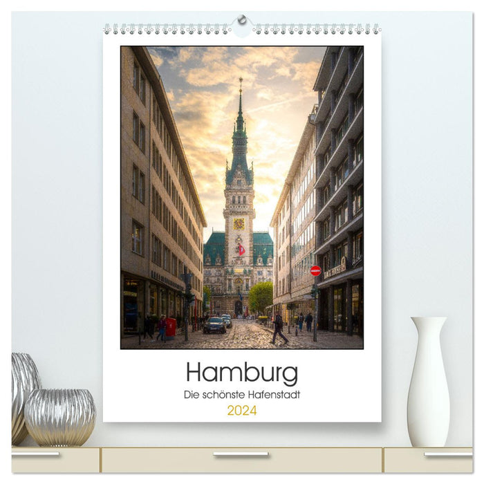 Hamburg - Die schönste Hafenstadt (CALVENDO Premium Wandkalender 2024)