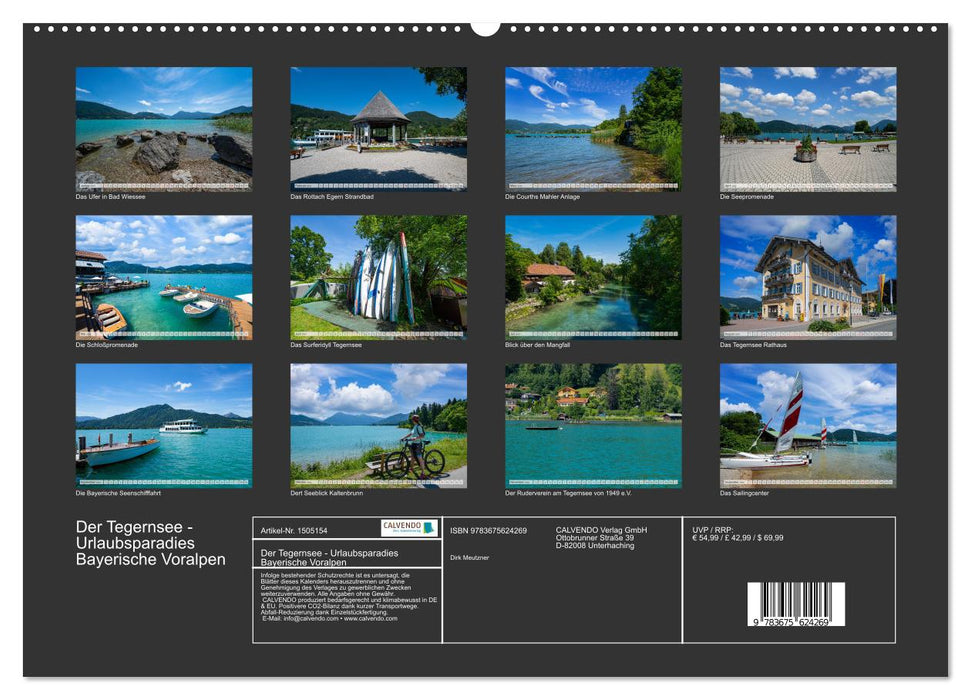 Der Tegernsee - Urlaubsparadies Bayerische Voralpen (CALVENDO Wandkalender 2024)