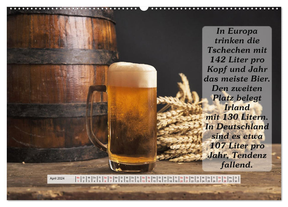 Faits intéressants sur la bière (calendrier mural CALVENDO 2024) 