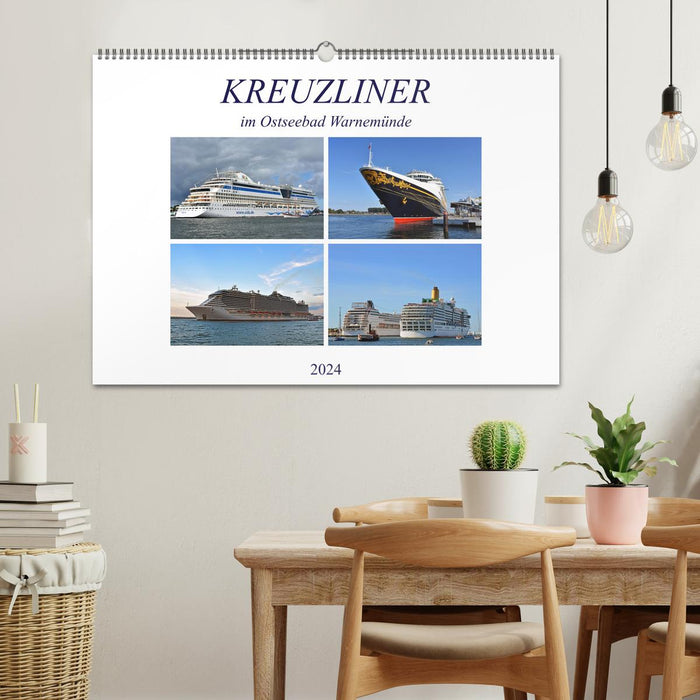 KREUZLINER dans la station balnéaire de Warnemünde sur la mer Baltique (calendrier mural CALVENDO 2024) 