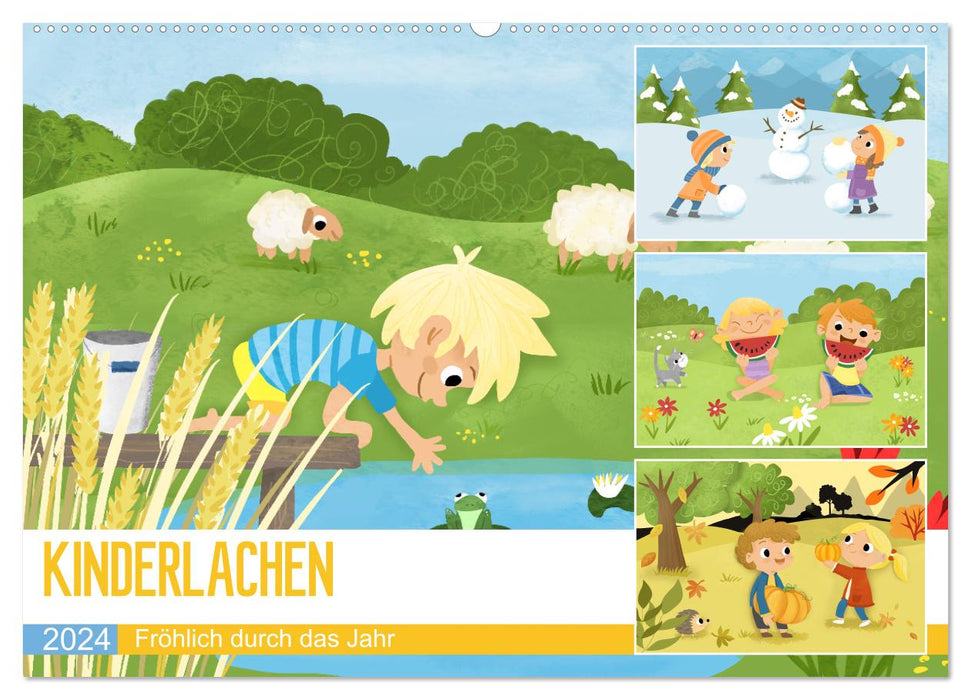 KINDERLACHEN - Fröhlich durch das Jahr - Ein Kinderkalender (CALVENDO Wandkalender 2024)