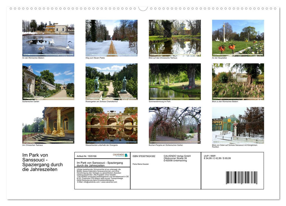 Im Park von Sanssouci - Spaziergang durch die Jahreszeiten (CALVENDO Wandkalender 2024)