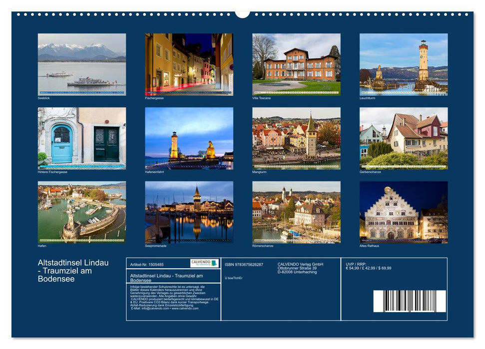 Altstadtinsel Lindau - Traumziel am Bodensee (CALVENDO Wandkalender 2024)