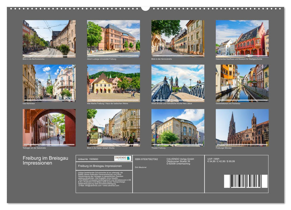 Freiburg im Breisgau Impressionen (CALVENDO Wandkalender 2024)
