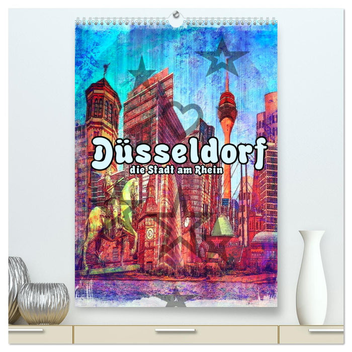 Düsseldorf die Stadt am Rhein (CALVENDO Premium Wandkalender 2024)