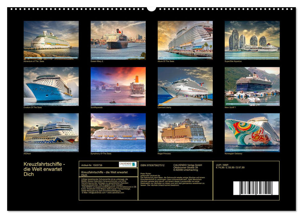 Kreuzfahrtschiffe - die Welt erwartet Dich (CALVENDO Premium Wandkalender 2024)