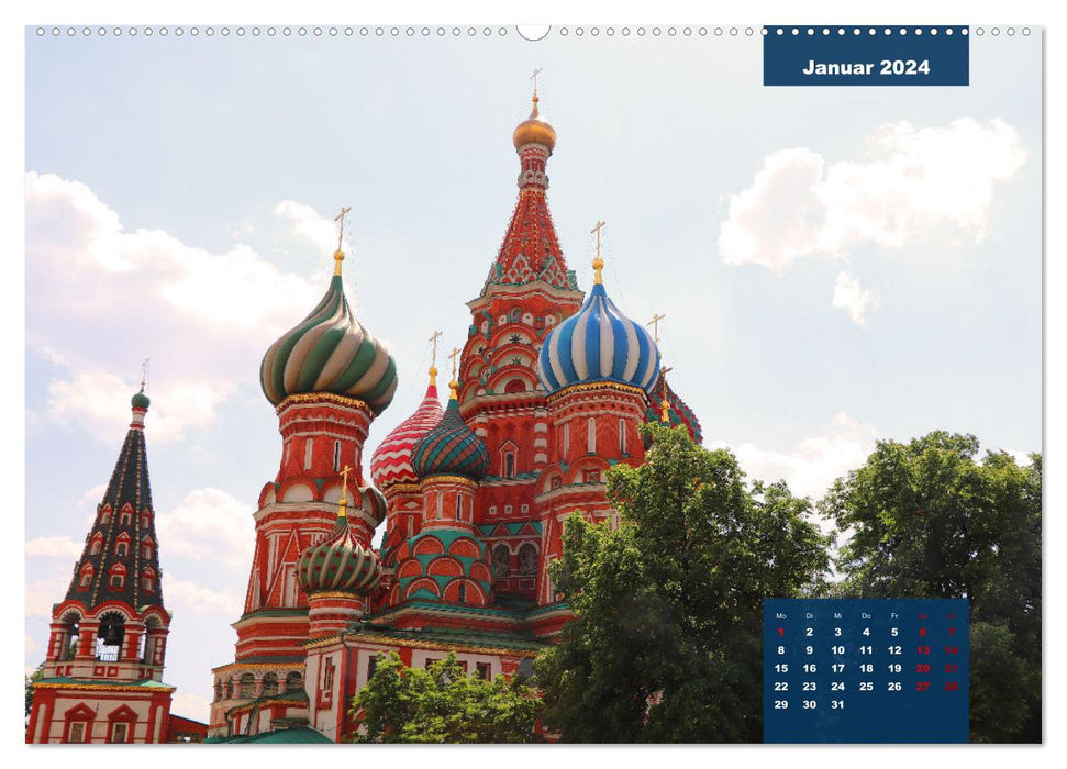 Russland - Auf dem Wasser von Moskau nach St. Petersburg (CALVENDO Premium Wandkalender 2024)