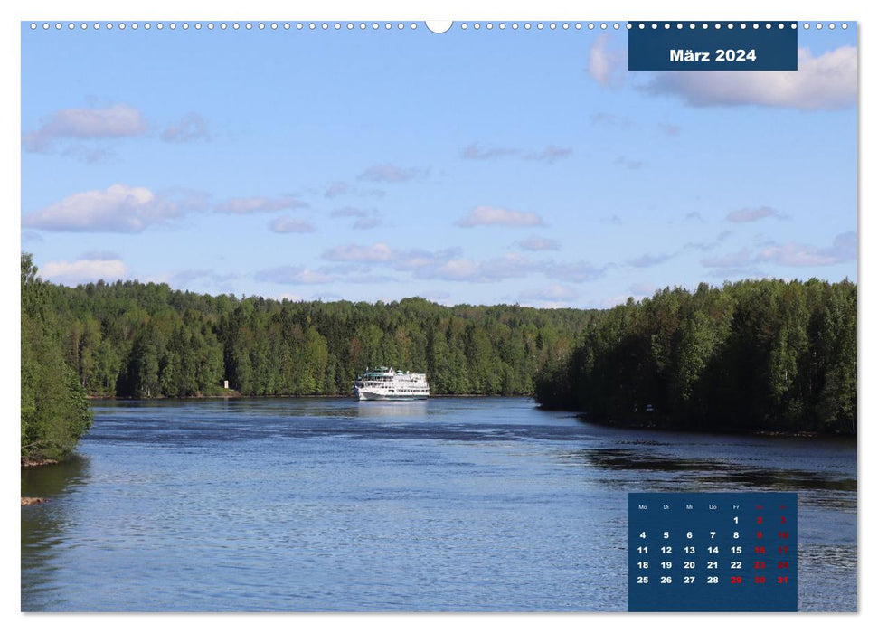 Russland - Auf dem Wasser von Moskau nach St. Petersburg (CALVENDO Wandkalender 2024)