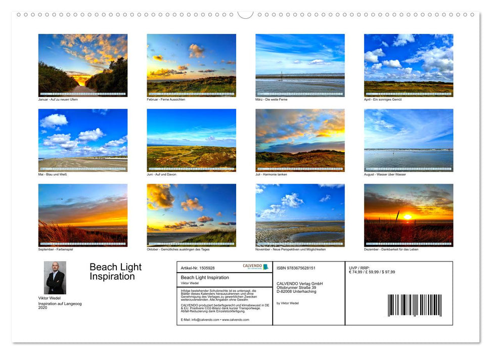 Beach Light Inspiration (CALVENDO Premium Wandkalender 2024)