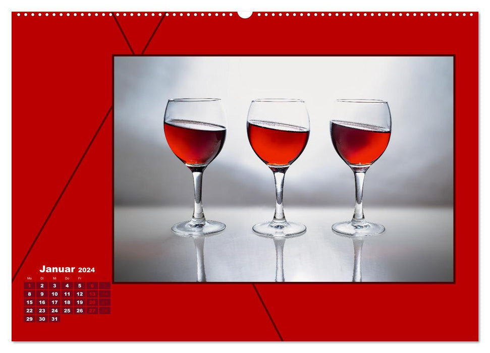 Powerfarbe Rot (CALVENDO Premium Wandkalender 2024)