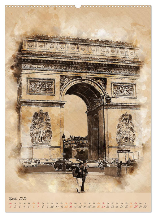 Paris - la Ville de l'amour (CALVENDO Premium Wandkalender 2024)