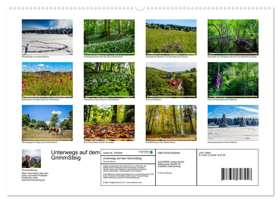 Unterwegs auf dem GrimmSteig - Zu Fuß durch Nordhessens Märchenwälder (CALVENDO Premium Wandkalender 2024)