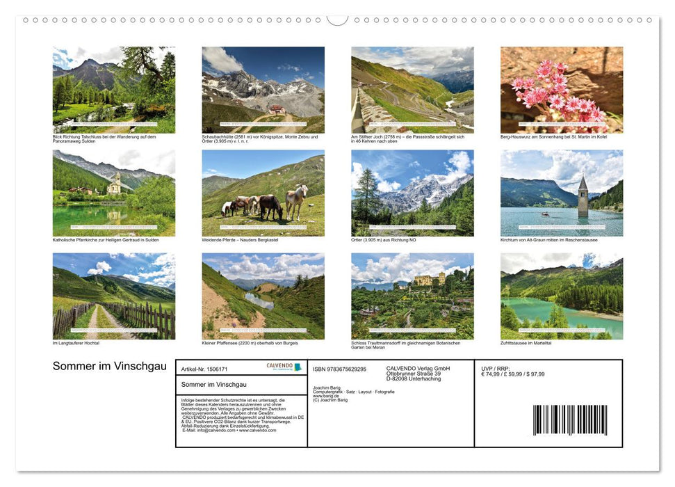 Sommer im Vinschgau (CALVENDO Premium Wandkalender 2024)
