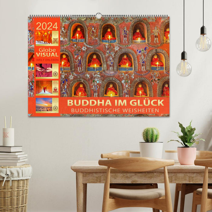 BUDDHA IM GLÜCK - Buddhistische Weisheiten (CALVENDO Wandkalender 2024)
