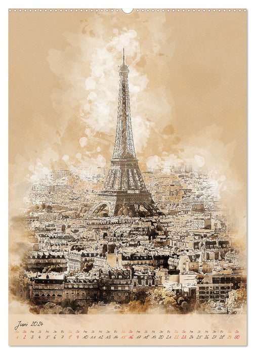 Paris - la Ville de l'amour (CALVENDO Wandkalender 2024)