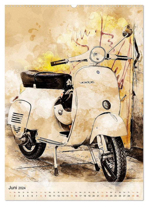 Motorroller - Vespa Galerie (CALVENDO Wandkalender 2024)