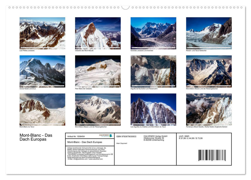 Mont-Blanc - Das Dach Europas (CALVENDO Wandkalender 2024)