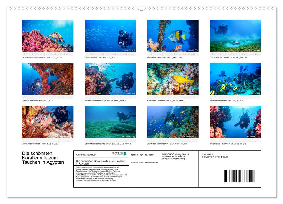 Die schönsten Korallenriffe zum Tauchen in Ägypten (CALVENDO Wandkalender 2024)