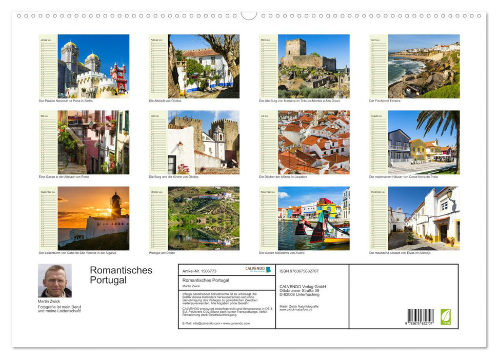 Romantisches Portugal (CALVENDO Wandkalender 2024)