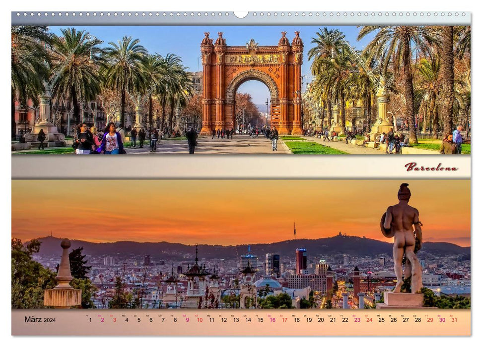 European metropolises - panoramas (CALVENDO Premium Wall Calendar 2024) 