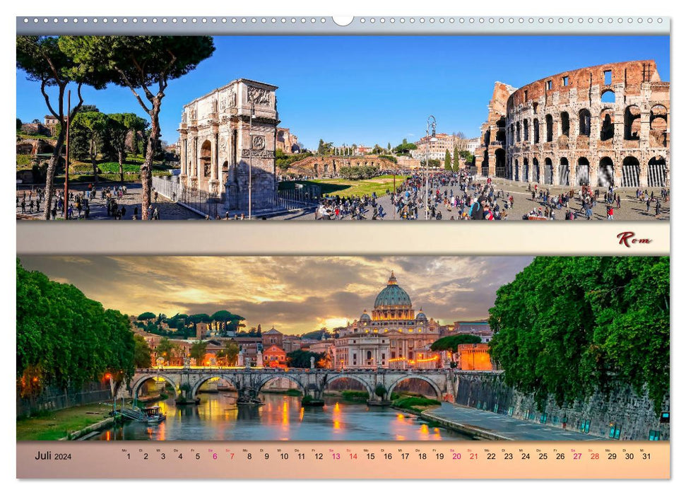 European metropolises - panoramas (CALVENDO Premium Wall Calendar 2024) 