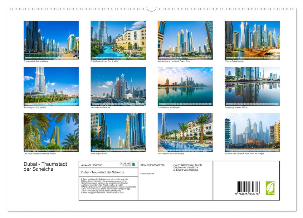 Dubai - Dream City of the Sheiks (CALVENDO Premium Wall Calendar 2024) 