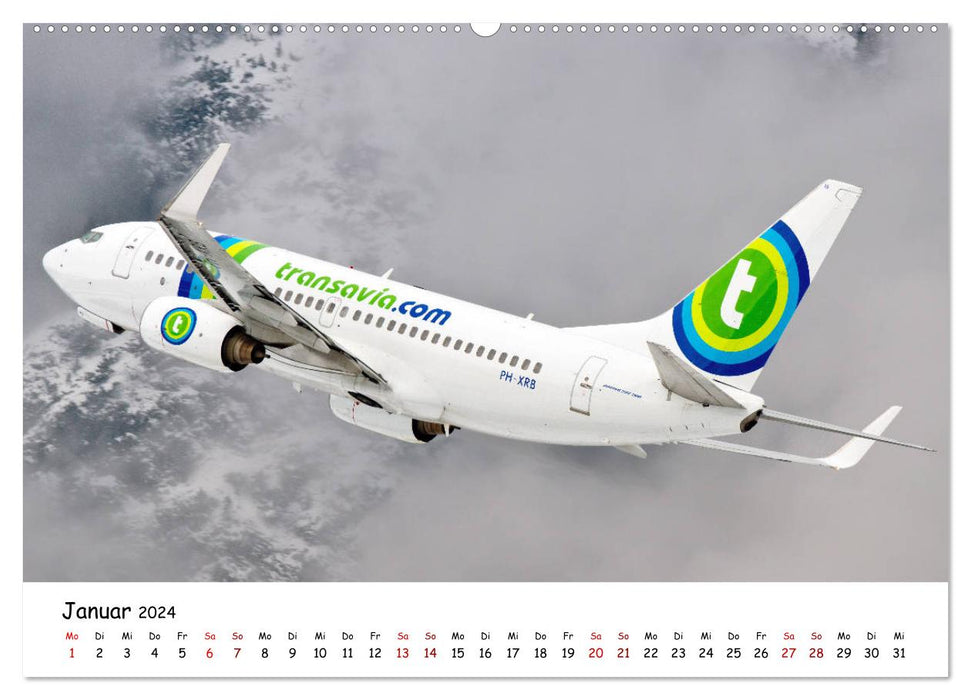 Airplanes in an impressive backdrop (CALVENDO wall calendar 2024) 