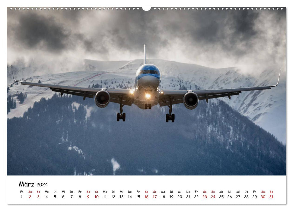 Airplanes in an impressive backdrop (CALVENDO wall calendar 2024) 