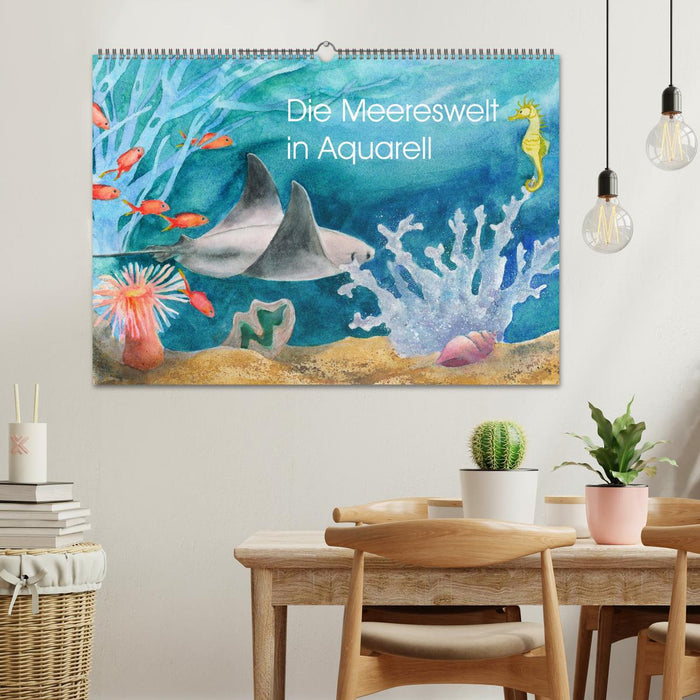 Die Meereswelt in Aquarell (CALVENDO Wandkalender 2024)