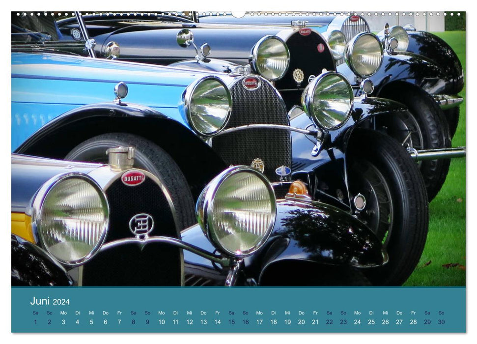 Bugatti - fahrende Kunstwerke (CALVENDO Premium Wandkalender 2024)