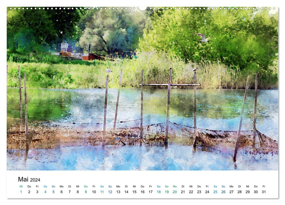 Havelland in watercolor (CALVENDO Premium Wall Calendar 2024) 
