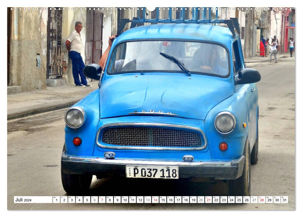 SKODA IN KUBA - Oldtimer der CSSR (CALVENDO Premium Wandkalender 2024)