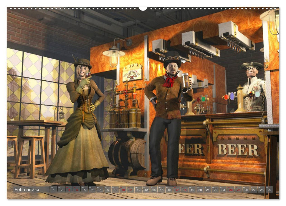Steampunk Worlds (CALVENDO Premium Wall Calendar 2024) 