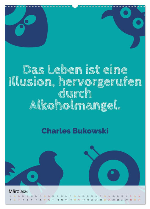 Dichter als Goethe - Der literarische Alkohol-Kalender (CALVENDO Premium Wandkalender 2024)