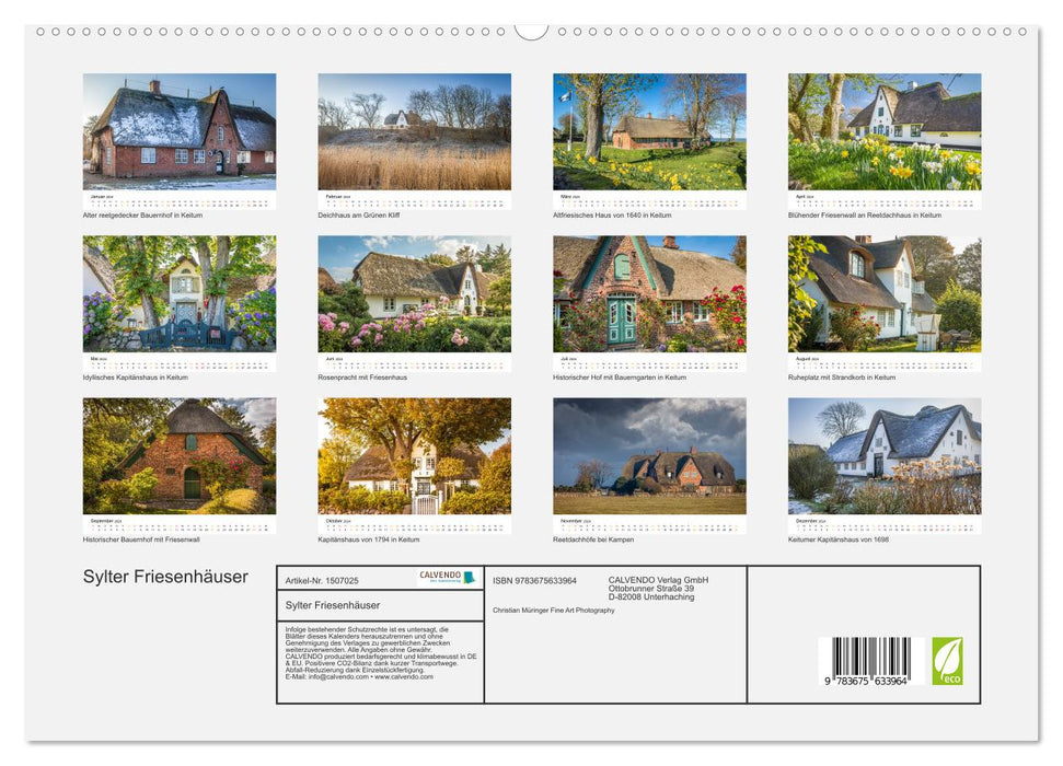 Sylter Frisian Houses (CALVENDO Premium Wall Calendar 2024) 